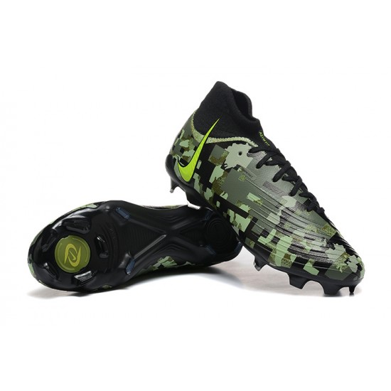 Nike Phantom Luna Elite FG High Top Black Green Football Boots & Shoes