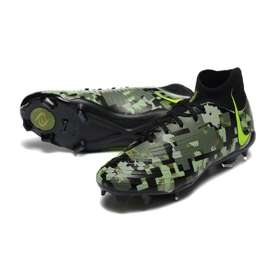 Nike Phantom Luna Elite FG High Top Black Green Football Boots & Shoes