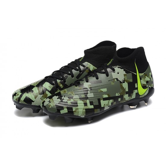 Nike Phantom Luna Elite FG High Top Black Green Football Boots & Shoes