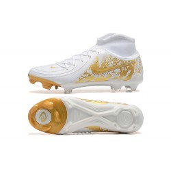 Nike Phantom Luna Elite FG High Top Gold White Football Boots & Shoes 