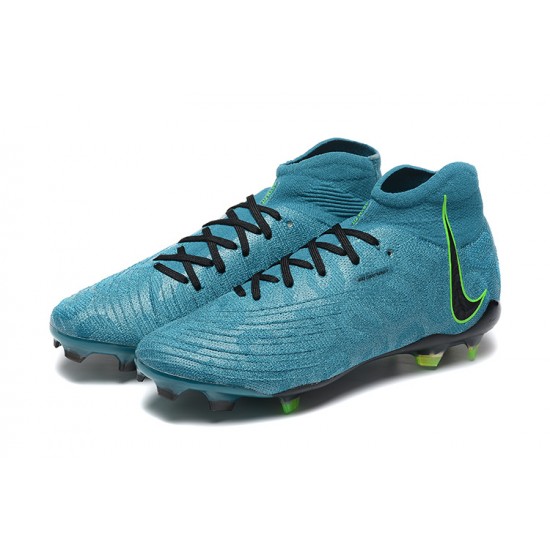 Nike Phantom Luna Elite FG High Top Ltblue Black Green Football Boots & Shoes