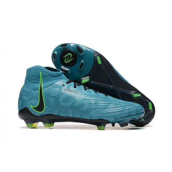 Nike Phantom Luna Elite FG High Top Ltblue Black Green Football Boots & Shoes