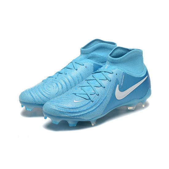 Nike Phantom Luna Elite FG High Top Ltblue White Football Boots & Shoes