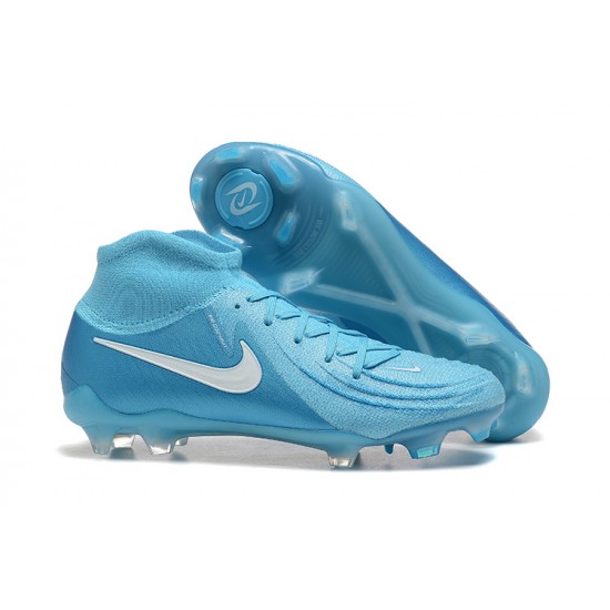 Nike Phantom Luna Elite FG High Top Ltblue White Football Boots & Shoes