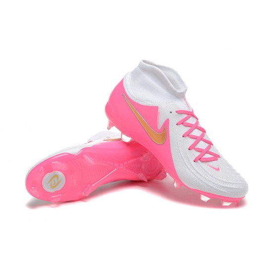 Nike Phantom Luna Elite FG High Top Peach White Gold Football Boots & Shoes