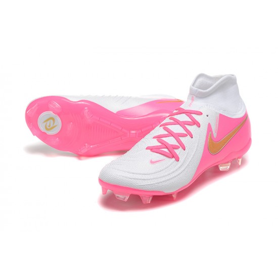 Nike Phantom Luna Elite FG High Top Peach White Gold Football Boots & Shoes