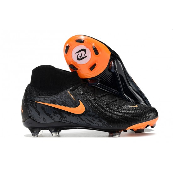 Nike Phantom Luna Elite FG High Top Football Boots & Shoes Black Orange