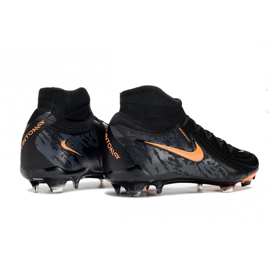 Nike Phantom Luna Elite FG High Top Football Boots & Shoes Black Orange