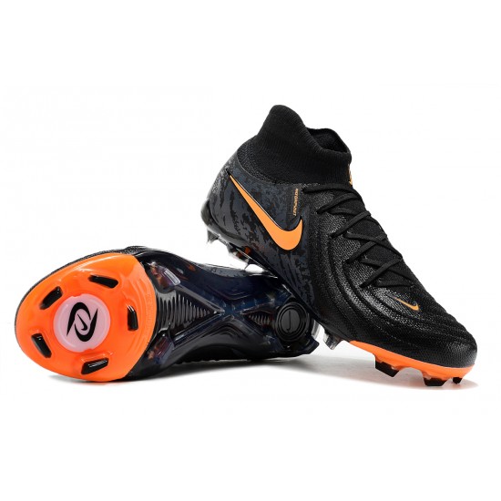 Nike Phantom Luna Elite FG High Top Football Boots & Shoes Black Orange