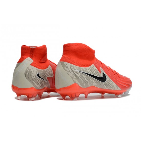 Nike Phantom Luna Elite FG High Top Football Boots & Shoes Red Black Grey