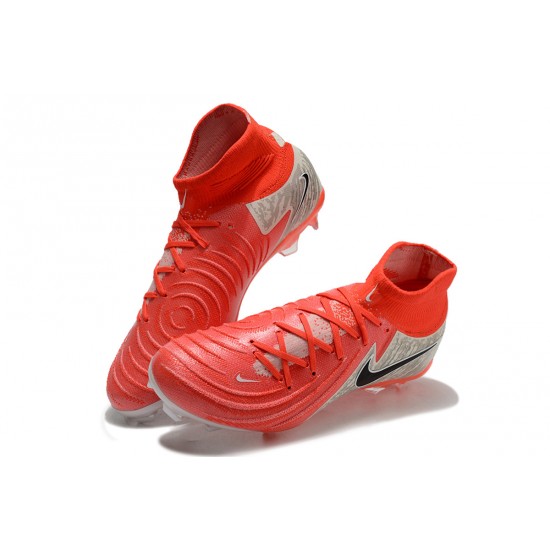 Nike Phantom Luna Elite FG High Top Football Boots & Shoes Red Black Grey