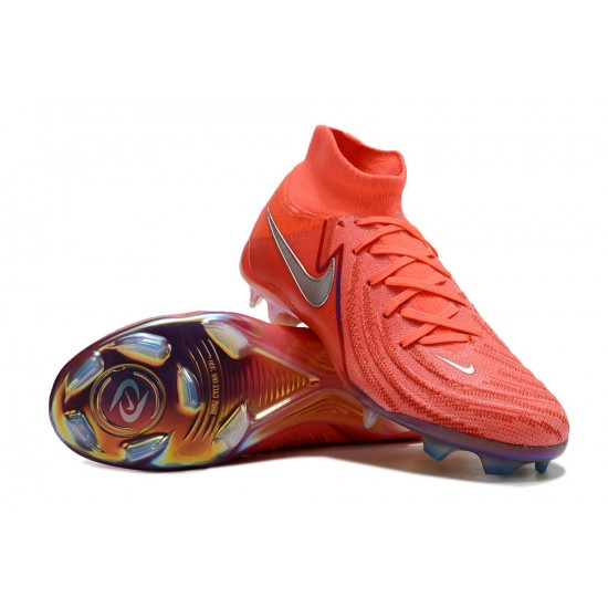 Nike Phantom Luna Elite FG High Top Football Boots & Shoes Red Silver