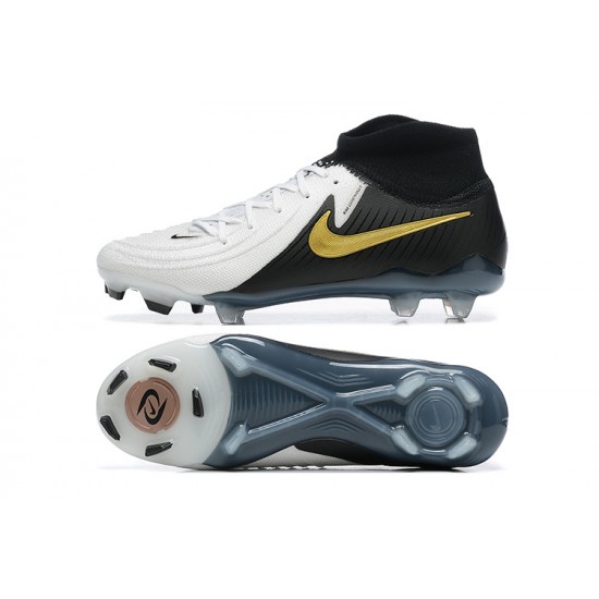 Nike Phantom Luna Elite FG High Top White Black Gold Football Boots & Shoes