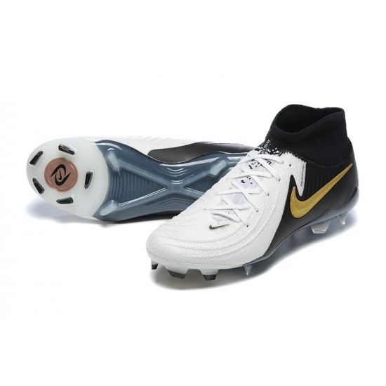 Nike Phantom Luna Elite FG High Top White Black Gold Football Boots & Shoes