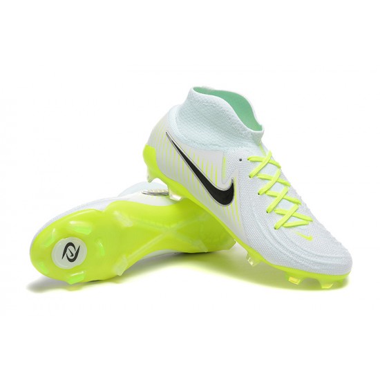 Nike Phantom Luna Elite FG High Top White Black Yellow Green Football Boots & Shoes