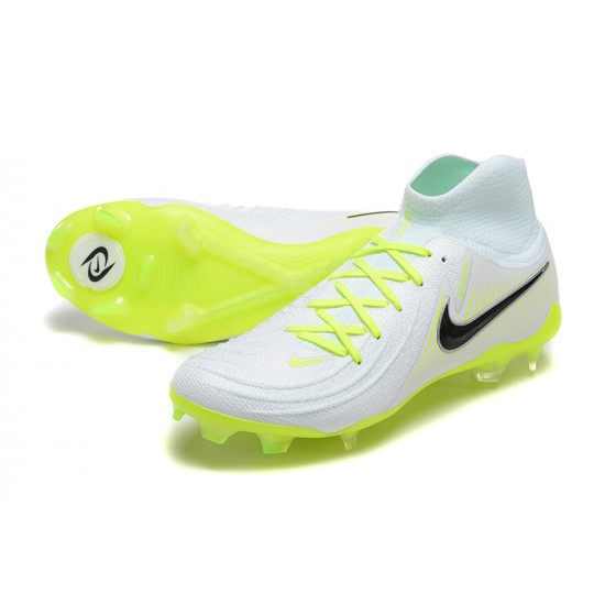 Nike Phantom Luna Elite FG High Top White Black Yellow Green Football Boots & Shoes