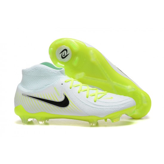 Nike Phantom Luna Elite FG High Top White Black Yellow Green Football Boots & Shoes