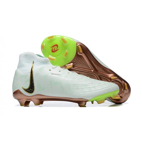 Nike Phantom Luna Elite FG High Top White Gold Green Football Boots & Shoes