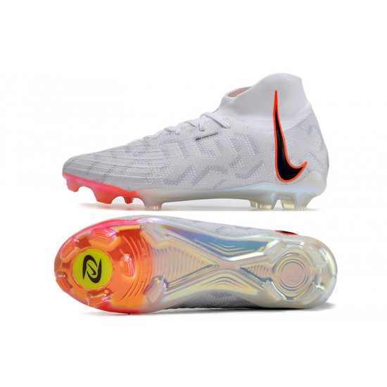 Nike Phantom Luna Elite FG High Top White Orange Football Boots & Shoes