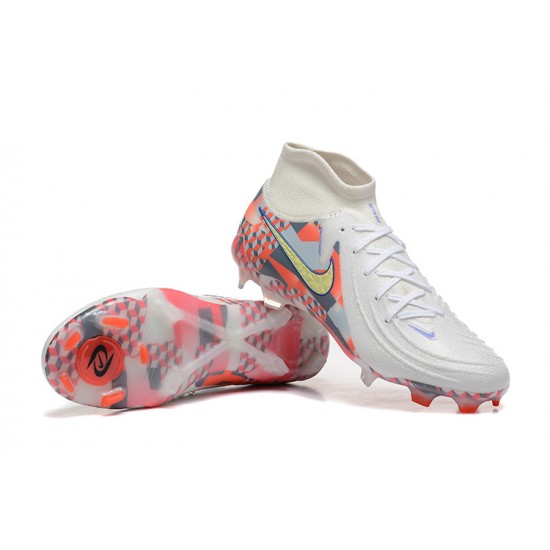 Nike Phantom Luna Elite FG High Top White Orange Football Boots & Shoes