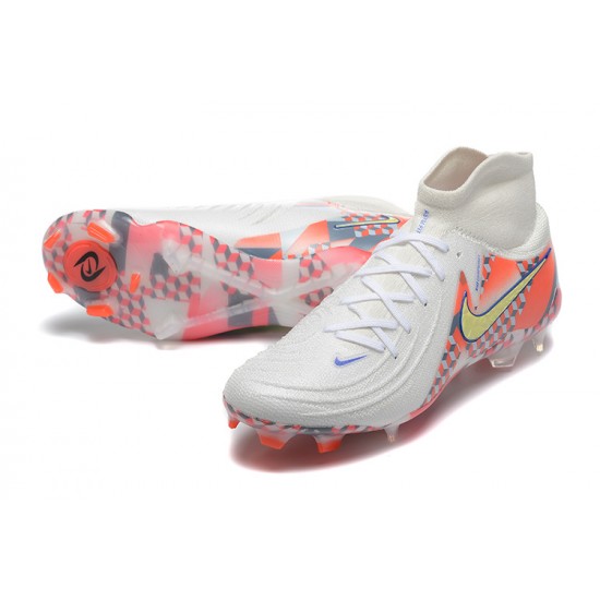 Nike Phantom Luna Elite FG High Top White Orange Football Boots & Shoes