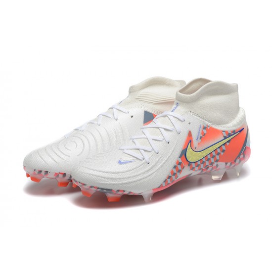 Nike Phantom Luna Elite FG High Top White Orange Football Boots & Shoes