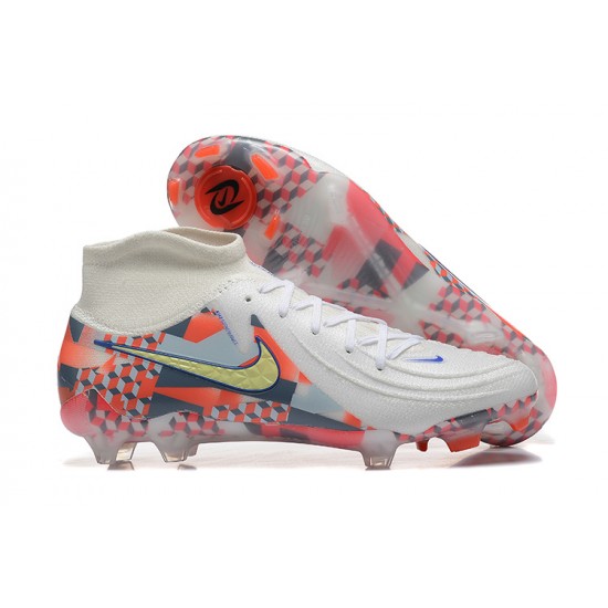 Nike Phantom Luna Elite FG High Top White Orange Football Boots & Shoes