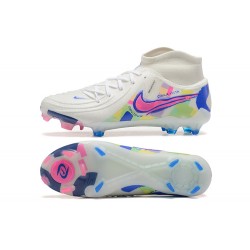 Nike Phantom Luna Elite FG High Top White Pink Blue Football Boots & Shoes 