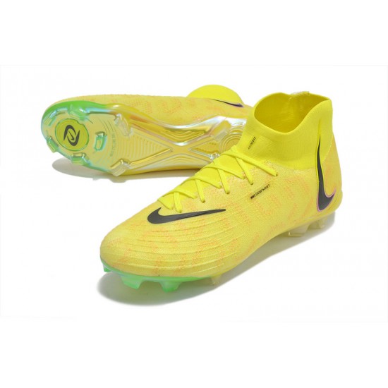 Nike Phantom Luna Elite FG High Top Yellow Black Football Boots & Shoes