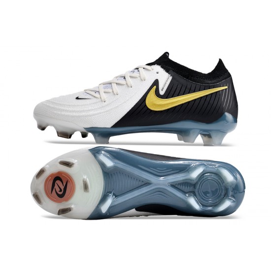 Nike Phantom Luna Elite FG Low Black White Gold Football Boots & Shoes