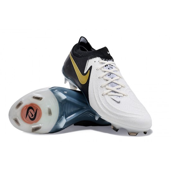 Nike Phantom Luna Elite FG Low Black White Gold Football Boots & Shoes