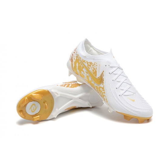 Nike Phantom Luna Elite FG Low Gold White Football Boots & Shoes