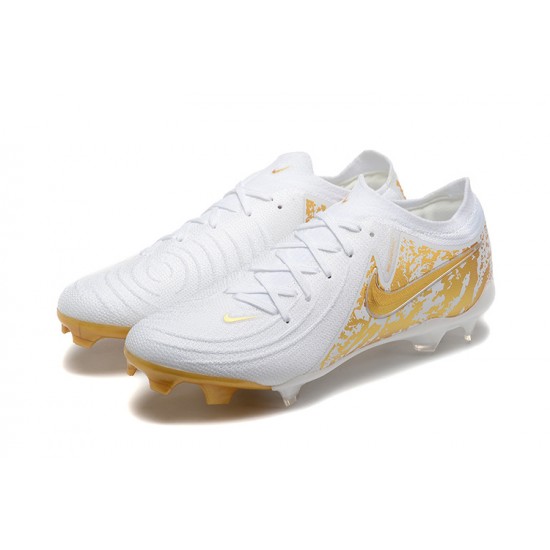 Nike Phantom Luna Elite FG Low Gold White Football Boots & Shoes