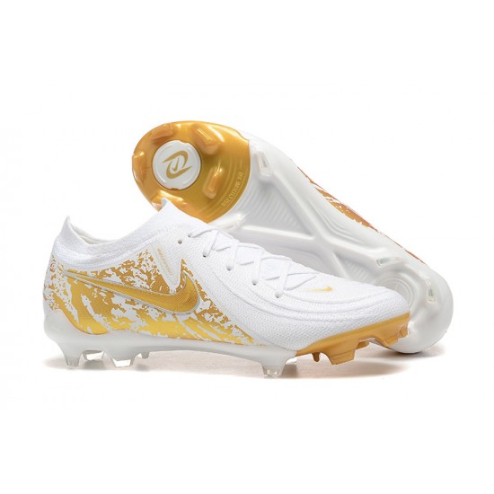 Nike Phantom Luna Elite FG Low Gold White Football Boots & Shoes