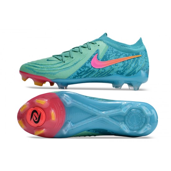 Nike Phantom Luna Elite FG Low Green Blue Football Boots & Shoes