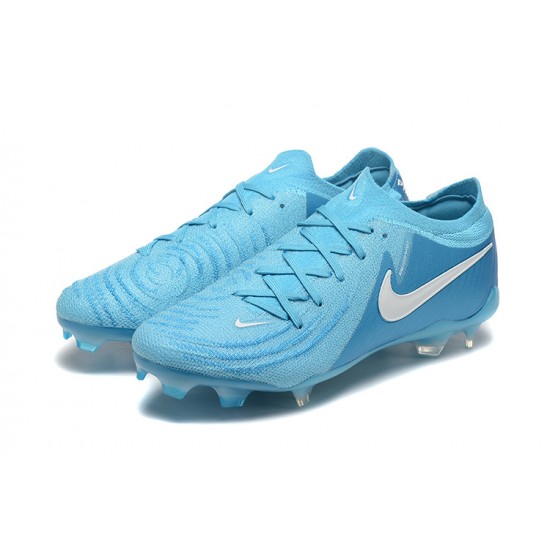 Nike Phantom Luna Elite FG Low Ltblue White Football Boots & Shoes