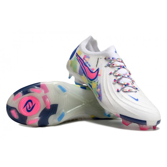 Nike Phantom Luna Elite FG Low Football Boots & Shoes White Purple Blue