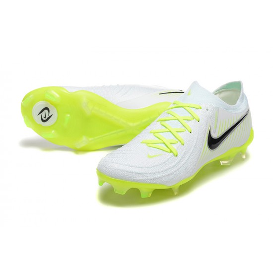 Nike Phantom Luna Elite FG Low White Black Green Football Boots & Shoes