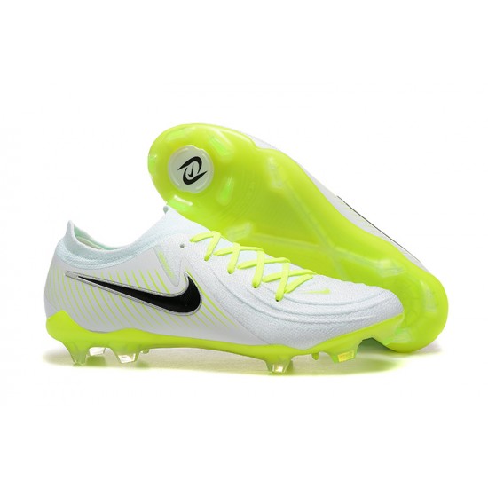 Nike Phantom Luna Elite FG Low White Black Green Football Boots & Shoes