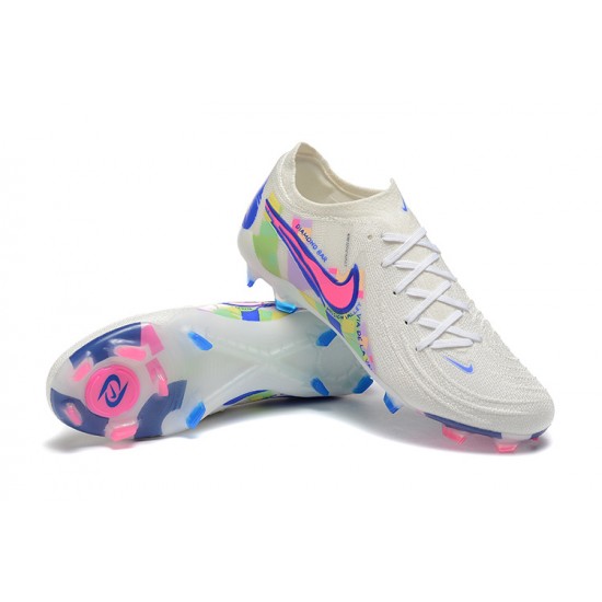 Nike Phantom Luna Elite FG Low White Blue Pink Football Boots & Shoes