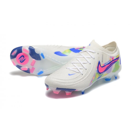 Nike Phantom Luna Elite FG Low White Blue Pink Football Boots & Shoes