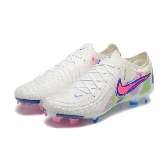 Nike Phantom Luna Elite FG Low White Blue Pink Football Boots & Shoes