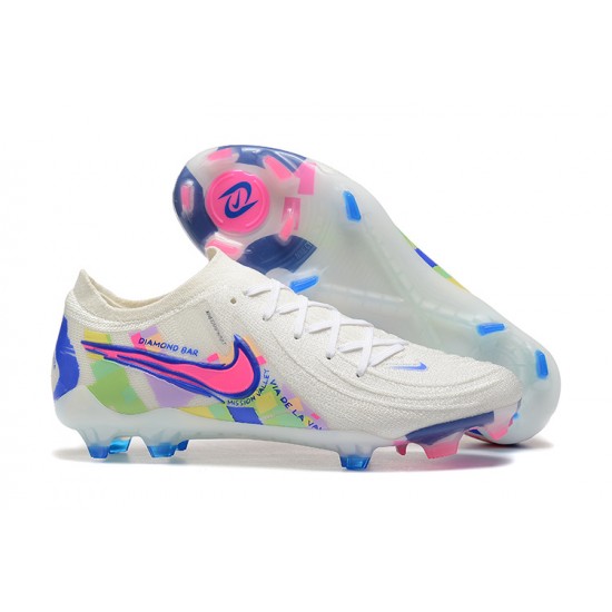 Nike Phantom Luna Elite FG Low White Blue Pink Football Boots & Shoes