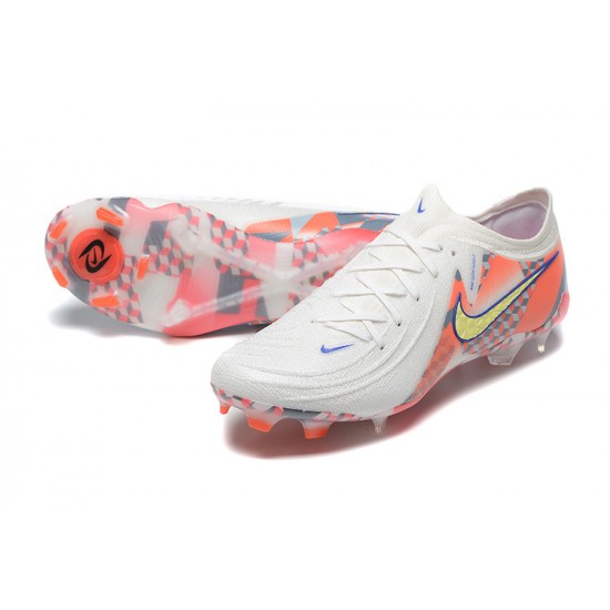 Nike Phantom Luna Elite FG Low White Orange Yellow Football Boots & Shoes