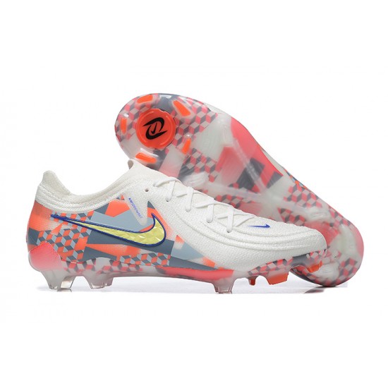 Nike Phantom Luna Elite FG Low White Orange Yellow Football Boots & Shoes