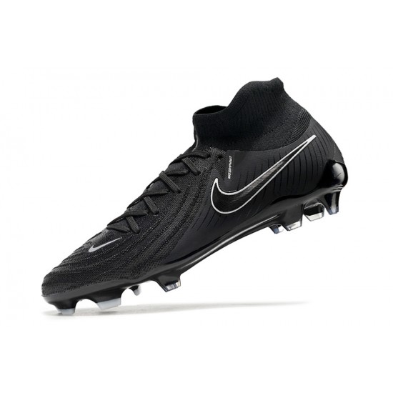 Nike Phantom Luna Elite NU FG All Black White High Football Boots & Shoes