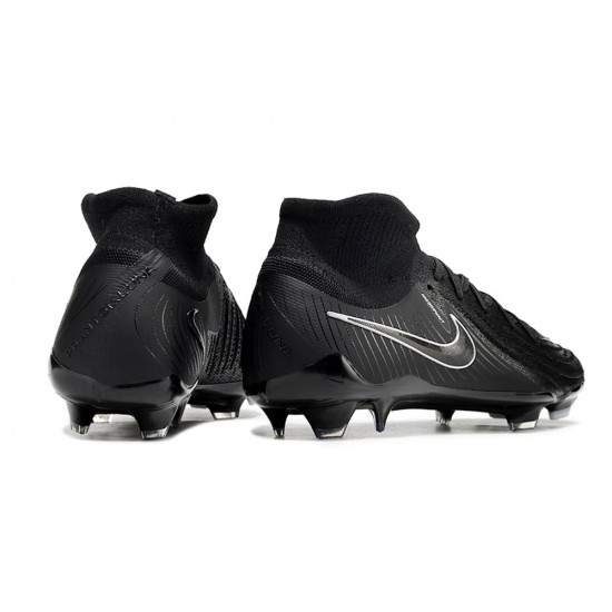 Nike Phantom Luna Elite NU FG All Black White High Football Boots & Shoes