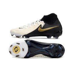 Nike Phantom Luna Elite NU FG Beige Black Gold High Football Boots & Shoes