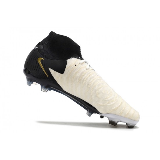 Nike Phantom Luna Elite NU FG Beige Black Gold High Football Boots & Shoes