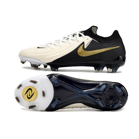 Nike Phantom Luna Elite NU FG Beige Gold Black Low Football Boots & Shoes